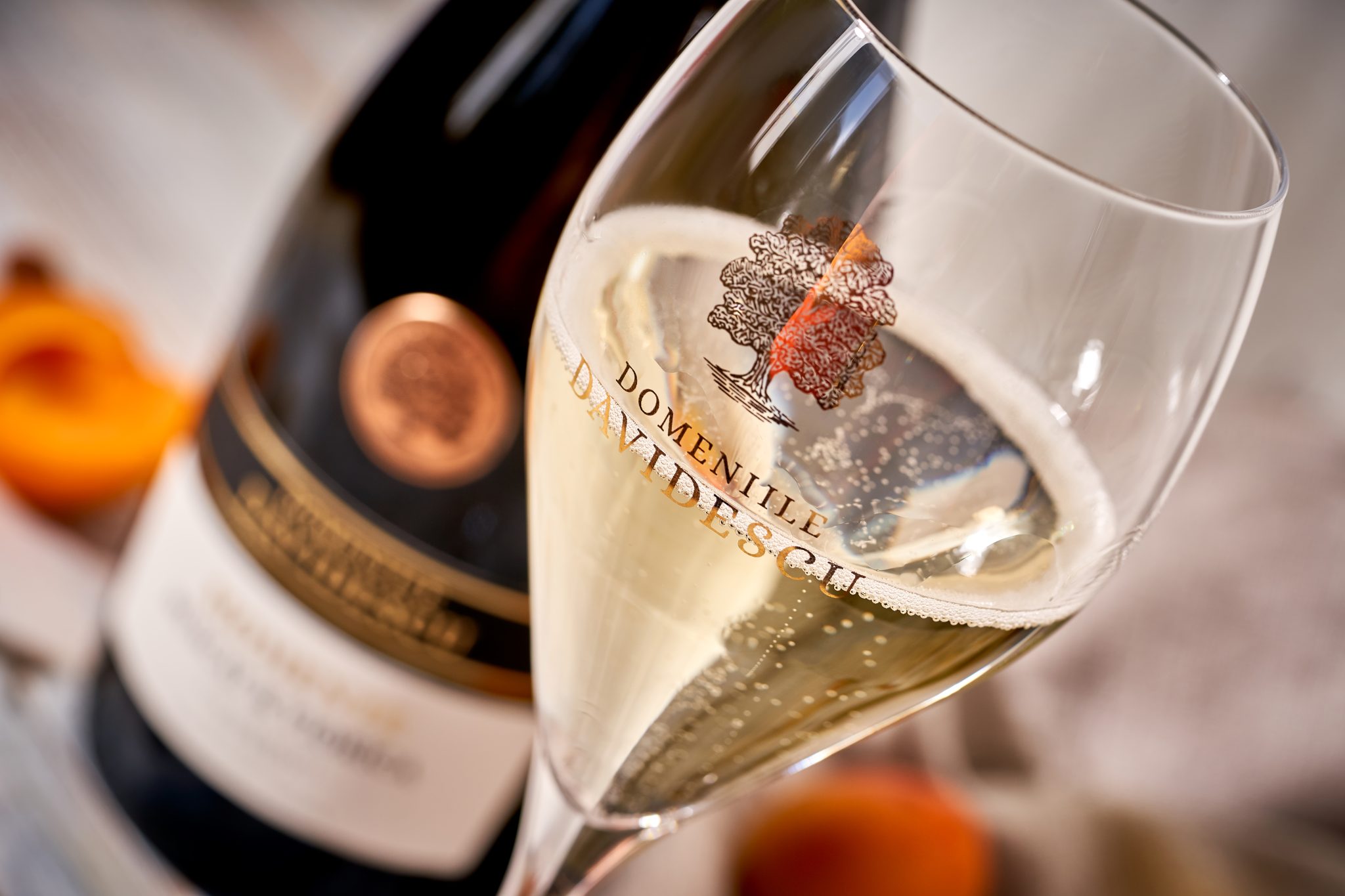 pahar spumant brut Domeniile Davidescu